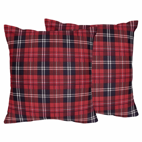 Rustic Patch Collection Plaid Decorative Accent Throw Pillows - Set of 2