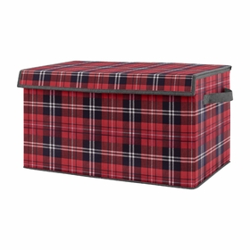 Rustic Patch Collection Plaid Flannel Fabric Toy Bin Storage