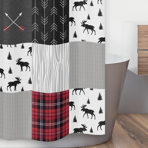 Rustic Patch Collection Shower Curtain - alt image 2