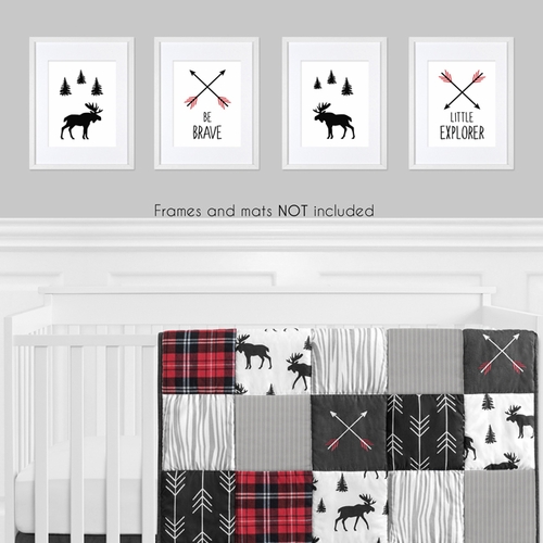 Rustic Patch Collection Wall Art Prints - Set of 4 - alt image 1