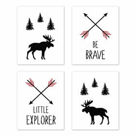 Rustic Patch Collection Wall Art Prints - Set of 4