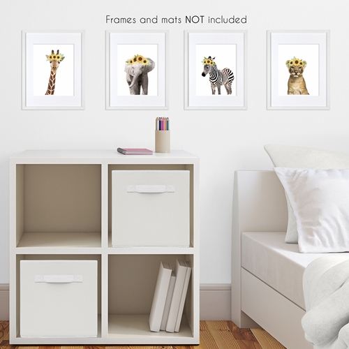 Safari Jungle Animal Wall Art Prints - Set of 4 - Sunflower - alt image 1