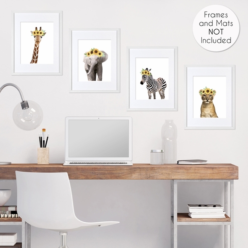 Safari Jungle Animal Wall Art Prints - Set of 4 - Sunflower - alt image 2
