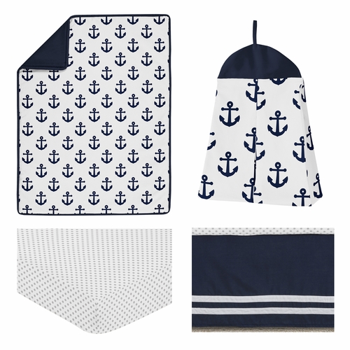 Sailor Collection 4 Piece Crib Bedding - alt image 1