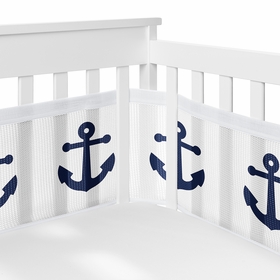 Sailor Collection Sweet Jojo Designs + BreathableBaby Breathable Mesh Crib Liner Pad