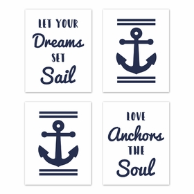 Sailor Collection Wall Art Prints - Set of 4