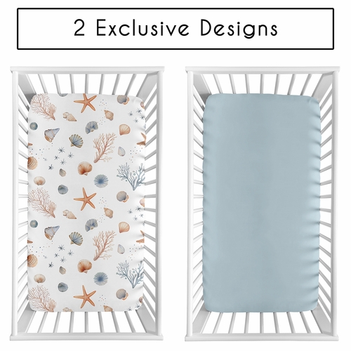 Seashells Collection 2 Pack Crib Sheets - alt image 1
