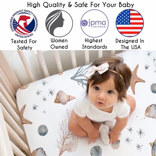 Seashells Collection 2 Pack Crib Sheets - alt image 2