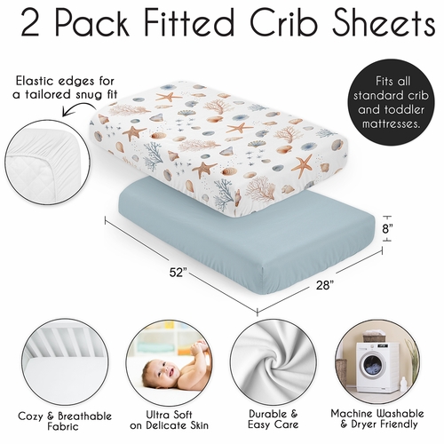 Seashells Collection 2 Pack Crib Sheets - alt image 3
