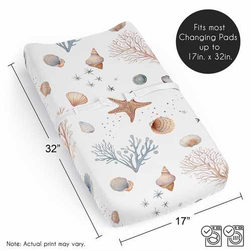 Seashells Collection Changing Pad Cover Sheet - alt image 5