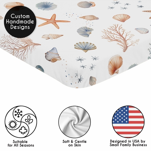 Seashells Collection Mini Crib Sheet - alt image 1