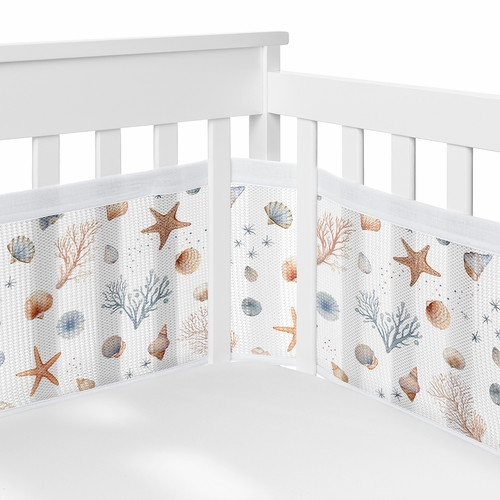 Seashells Collection Sweet Jojo Designs + BreathableBaby Breathable Mesh Crib Liner