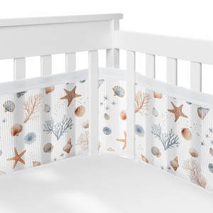 Seashells Collection Sweet Jojo Designs + BreathableBaby Breathable Mesh Crib Liner