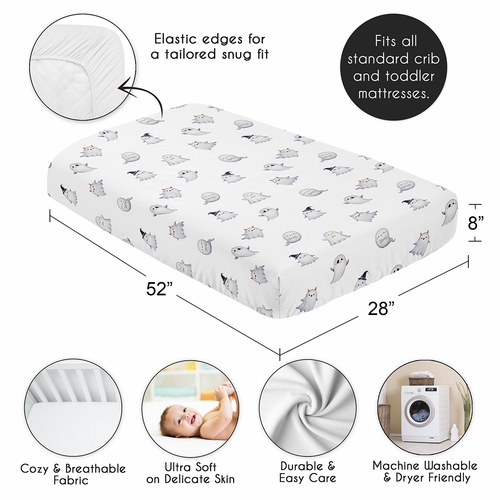 Seasonal Halloween Collection Crib Sheet - Ghosts Print - alt image 3