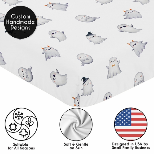 Seasonal Halloween Collection Crib Sheet - Ghosts Print - alt image 4