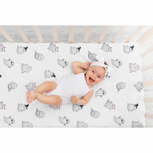 Seasonal Halloween Collection Crib Sheet - Ghosts Print - alt image 5