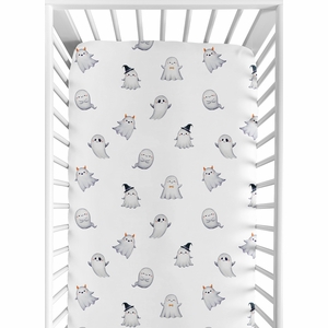 Seasonal Halloween Collection Crib Sheet - Ghosts Print