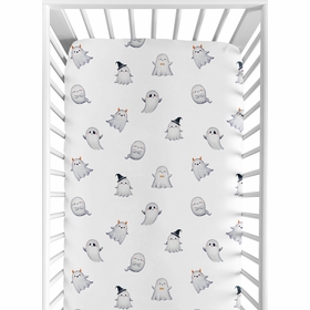 Seasonal Halloween Collection Crib Sheet - Ghosts Print