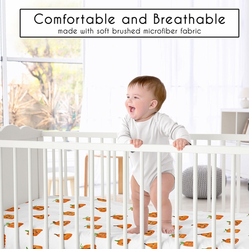 Seasonal Halloween Collection Crib Sheet - Pumpkins Print - alt image 1