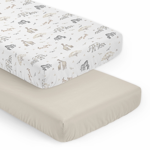Serengeti Animals Collection 2 Pack Crib Sheets