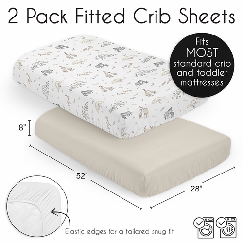 Serengeti Animals Collection 2 Pack Crib Sheets - alt image 5