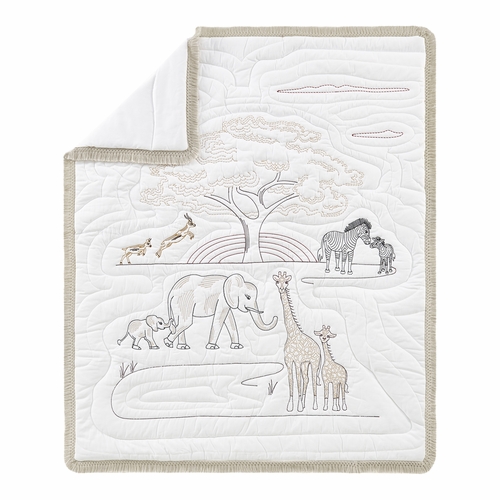 Serengeti Animals Collection 3 Piece Mini Crib Bedding Set - alt image 2