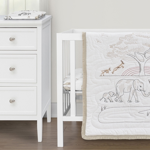 Serengeti Animals Collection 3 Piece Mini Crib Bedding Set - alt image 4