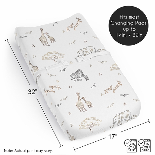 Serengeti Animals Collection Changing Pad Cover Sheet - alt image 5