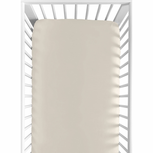 Serengeti Animals Collection Crib Sheet - Solid Taupe