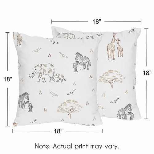 Serengeti Animals Collection Decorative Accent Throw Pillows - Set of 2 - alt image 2