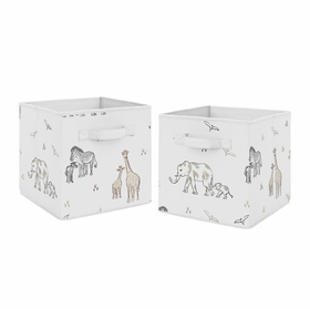 Serengeti Animals Collection Foldable Fabric Storage Bins