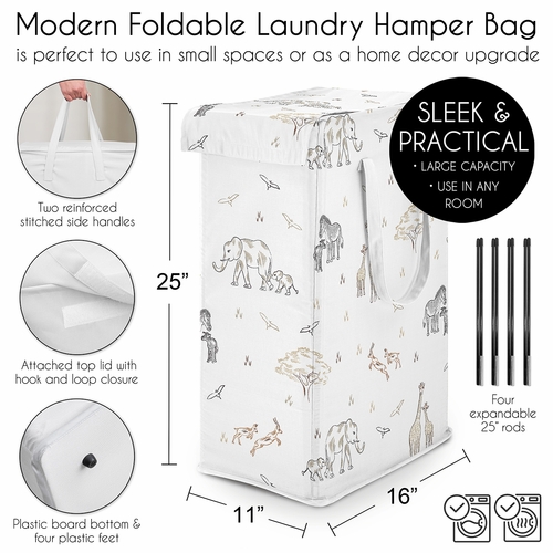 Serengeti Animals Collection Laundry Hamper with Handles - alt image 4