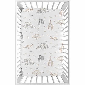 Serengeti Animals Collection Mini Crib Sheet