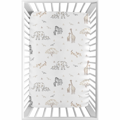 Serengeti Animals Collection Mini Crib Sheet