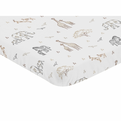 Serengeti Animals Collection Mini Crib Sheet - alt image 1