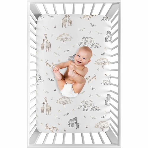 Serengeti Animals Collection Mini Crib Sheet - alt image 2