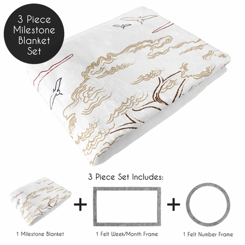 Serengeti Animals Collection Monthly Milestone Baby Blanket - alt image 1
