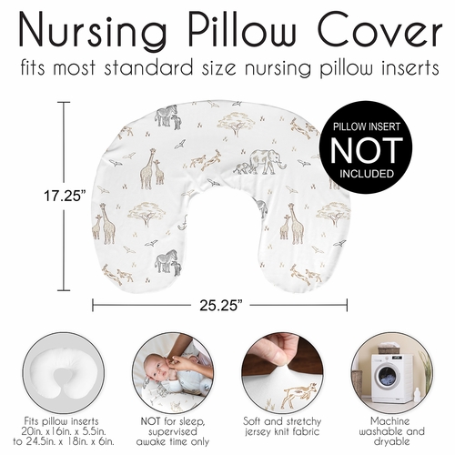 Serengeti Animals Collection Nursing Breastfeeding Pillow Cover - alt image 5