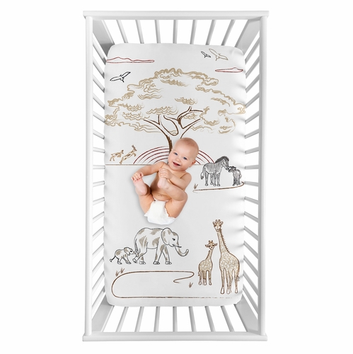 Serengeti Animals Collection Photo Op Crib Sheet
