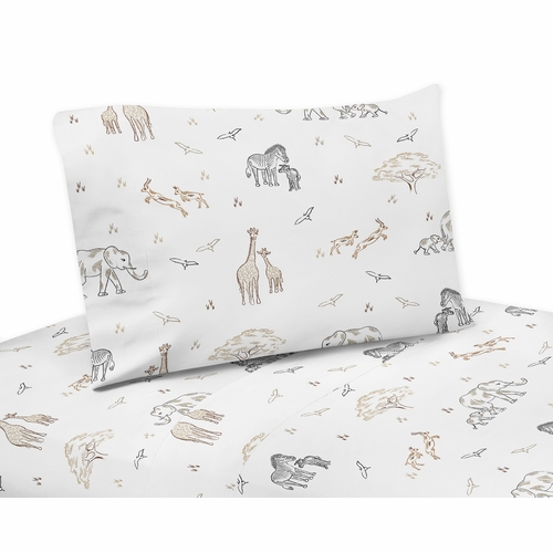 Serengeti Animals Collection Queen Sheet Set