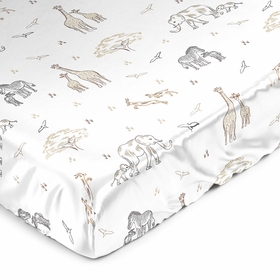 Serengeti Animals Collection Satin Fitted Crib Sheet
