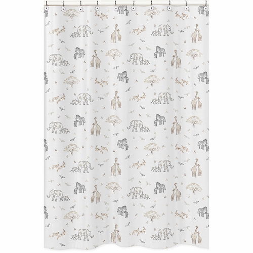 Serengeti Animals Collection Shower Curtain