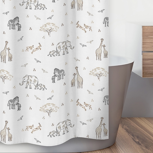Serengeti Animals Collection Shower Curtain - alt image 2