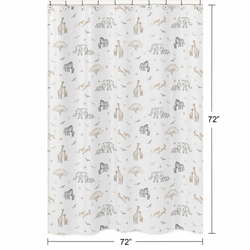 Serengeti Animals Collection Shower Curtain - alt image 4