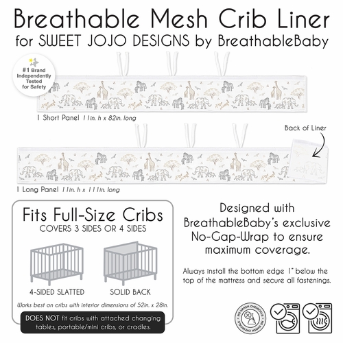 Serengeti Animals Collection Sweet Jojo Designs + BreathableBaby Breathable Mesh Crib Liner - alt image 5