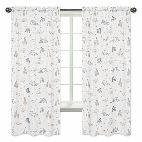 Serengeti Animals Collection Window Panels - Set of 2