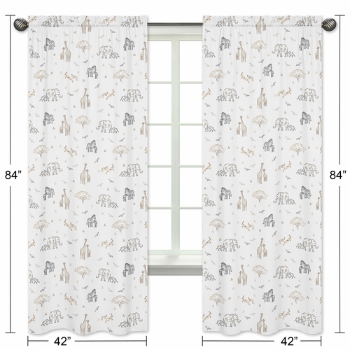 Serengeti Animals Collection Window Panels - Set of 2 - alt image 4
