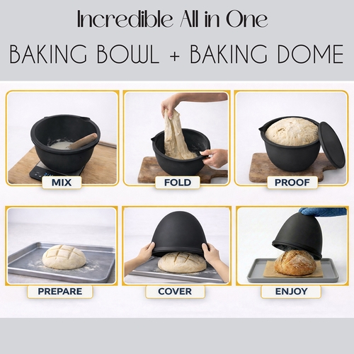 Silicone Baking Shell Dome with Base for Sourdough Bread - 2 Pack - alt image 1