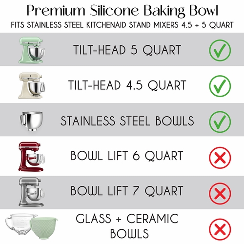 Silicone Bowl Liners for Kitchenaid Mixer - 2 Pack - alt image 5