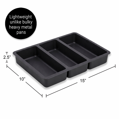 Silicone 3 Sectioned Chicken Breading Station Dredging Tray - alt image 3